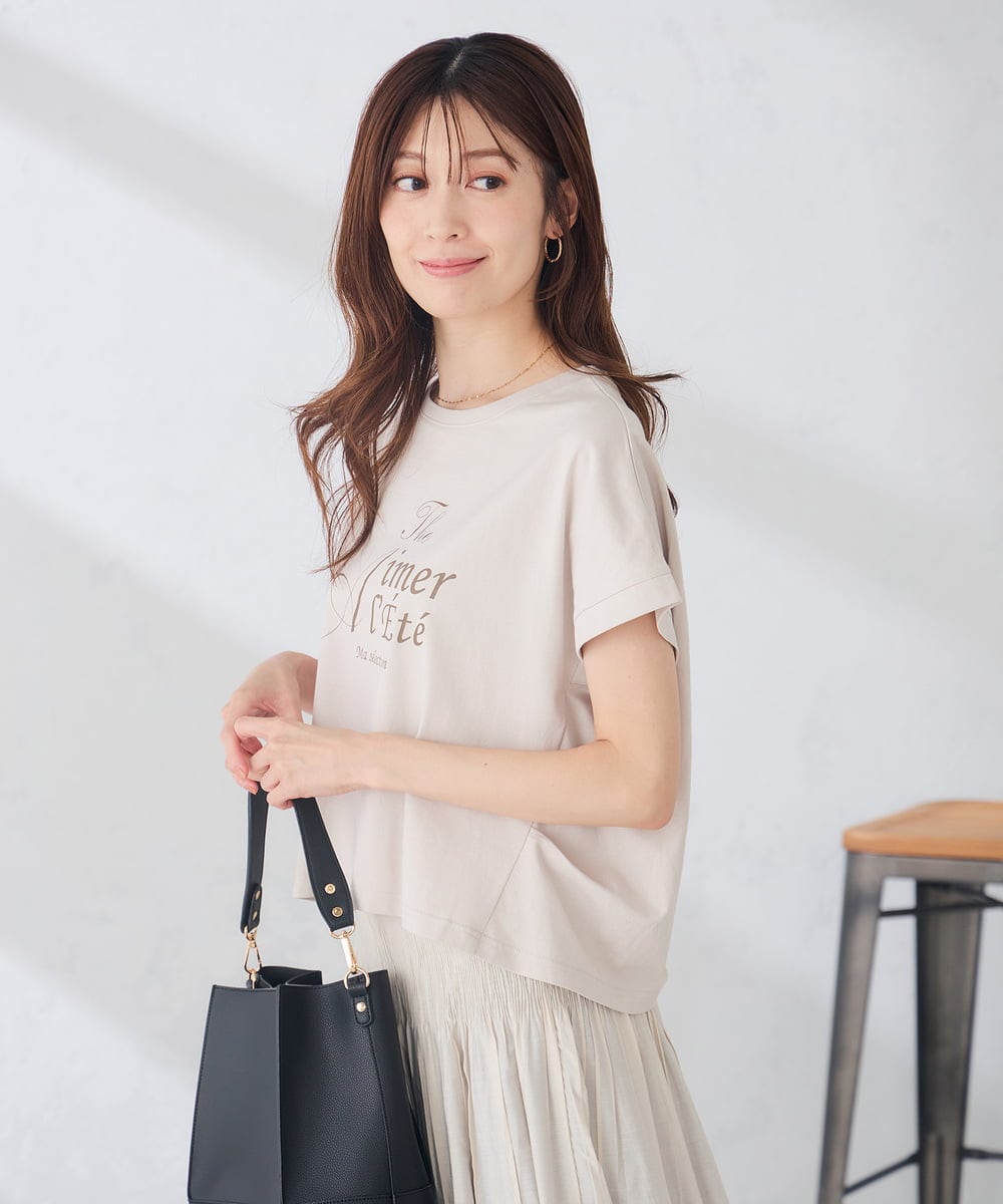 K2KID77035 a.v.v(アー・ヴェ・ヴェ) 【UVカット/接触冷感】フォルムロゴＴシャツ ブルー