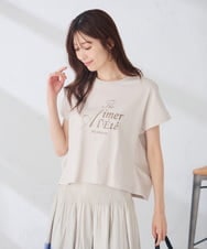 K2KID77035 a.v.v(アー・ヴェ・ヴェ) 【UVカット/接触冷感】フォルムロゴＴシャツ グレージュ