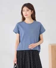 K2KID77035 a.v.v(アー・ヴェ・ヴェ) 【UVカット/接触冷感】フォルムロゴＴシャツ ブルー
