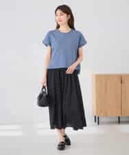 K2KID77035 a.v.v(アー・ヴェ・ヴェ) 【UVカット/接触冷感】フォルムロゴＴシャツ ブルー