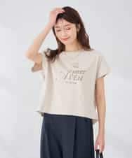 K2KID77035 a.v.v(アー・ヴェ・ヴェ) 【UVカット/接触冷感】フォルムロゴＴシャツ ブルー