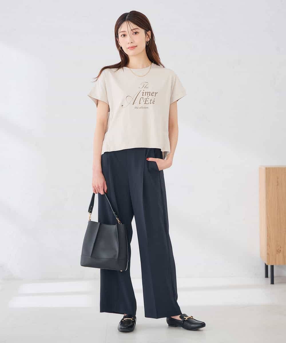 K2KID77035 a.v.v(アー・ヴェ・ヴェ) 【UVカット/接触冷感】フォルムロゴＴシャツ ブルー