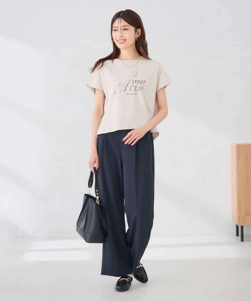 K2KID77035 a.v.v(アー・ヴェ・ヴェ) 【UVカット/接触冷感】フォルムロゴＴシャツ ブルー