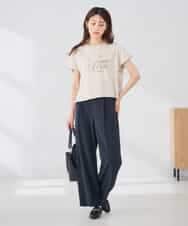 K2KID77035 a.v.v(アー・ヴェ・ヴェ) 【UVカット/接触冷感】フォルムロゴＴシャツ ブルー