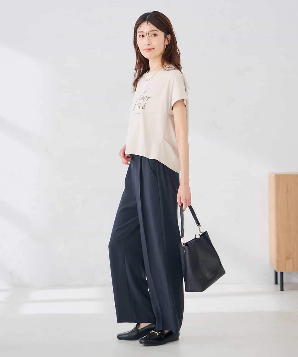 K2KID77035 a.v.v(アー・ヴェ・ヴェ) 【UVカット/接触冷感】フォルムロゴＴシャツ ブルー