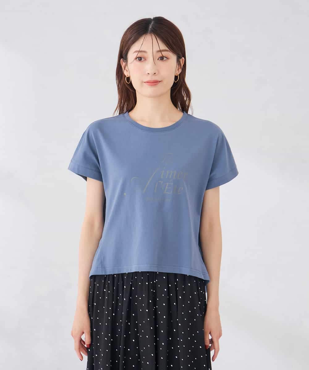 K2KID77035 a.v.v(アー・ヴェ・ヴェ) 【UVカット/接触冷感】フォルムロゴＴシャツ ブルー