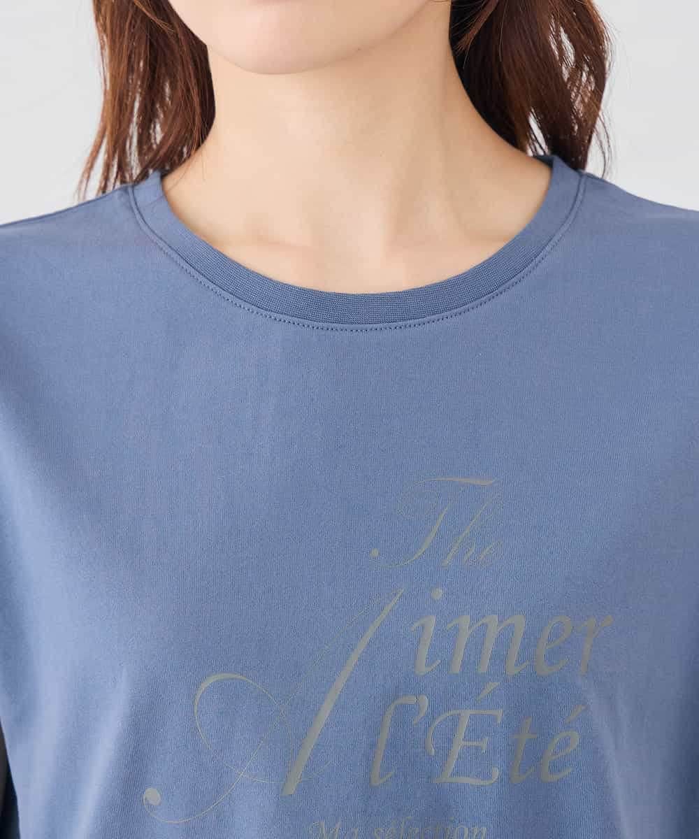 K2KID77035 a.v.v(アー・ヴェ・ヴェ) 【UVカット/接触冷感】フォルムロゴＴシャツ ブルー