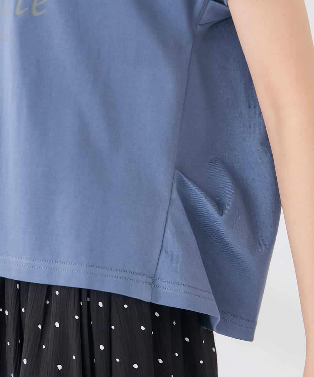 K2KID77035 a.v.v(アー・ヴェ・ヴェ) 【UVカット/接触冷感】フォルムロゴＴシャツ ブルー