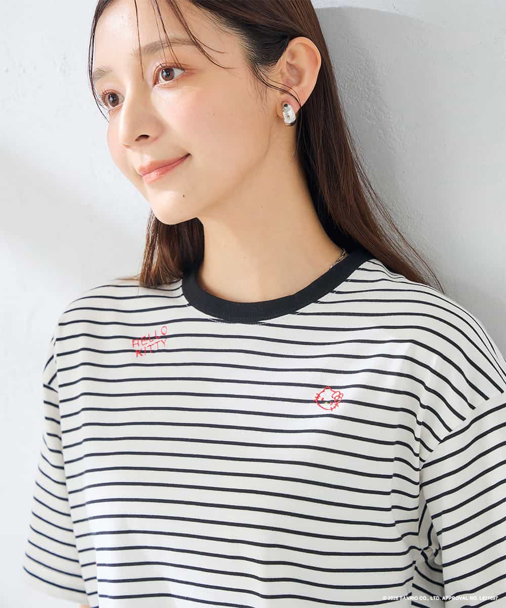 K2KID79049 a.v.v(アー・ヴェ・ヴェ) HELLO KITTY クロップドTシャツ ホワイト