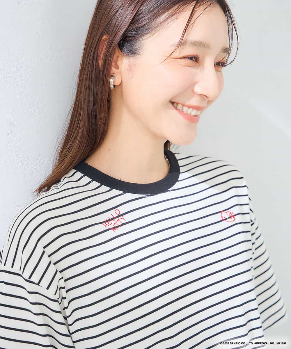 K2KID79049 a.v.v(アー・ヴェ・ヴェ) HELLO KITTY クロップドTシャツ ホワイト