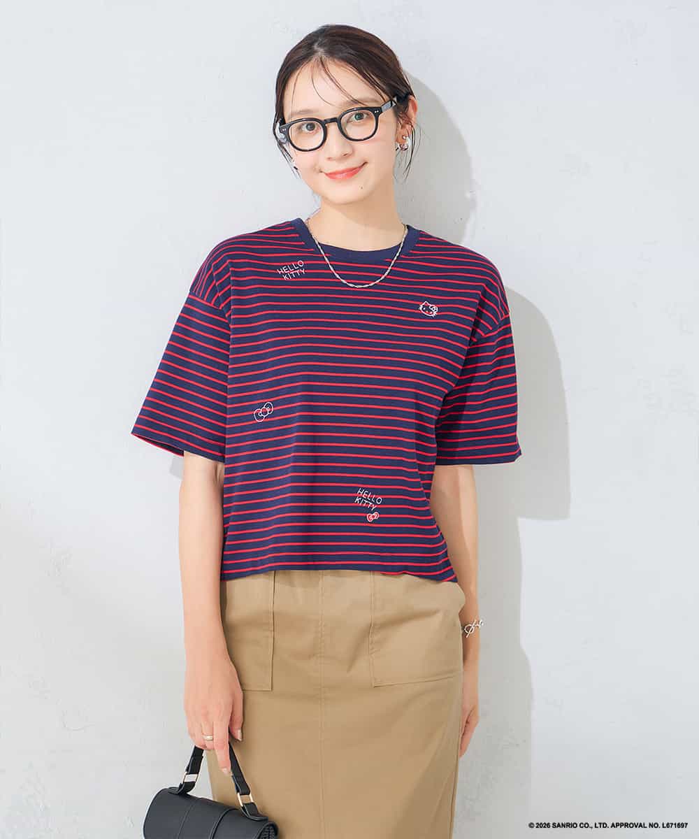 K2KID79049 a.v.v(アー・ヴェ・ヴェ) HELLO KITTY クロップドTシャツ ホワイト