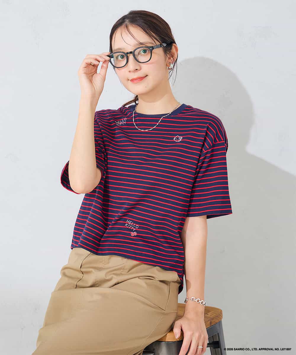 K2KID79049 a.v.v(アー・ヴェ・ヴェ) HELLO KITTY クロップドTシャツ ホワイト
