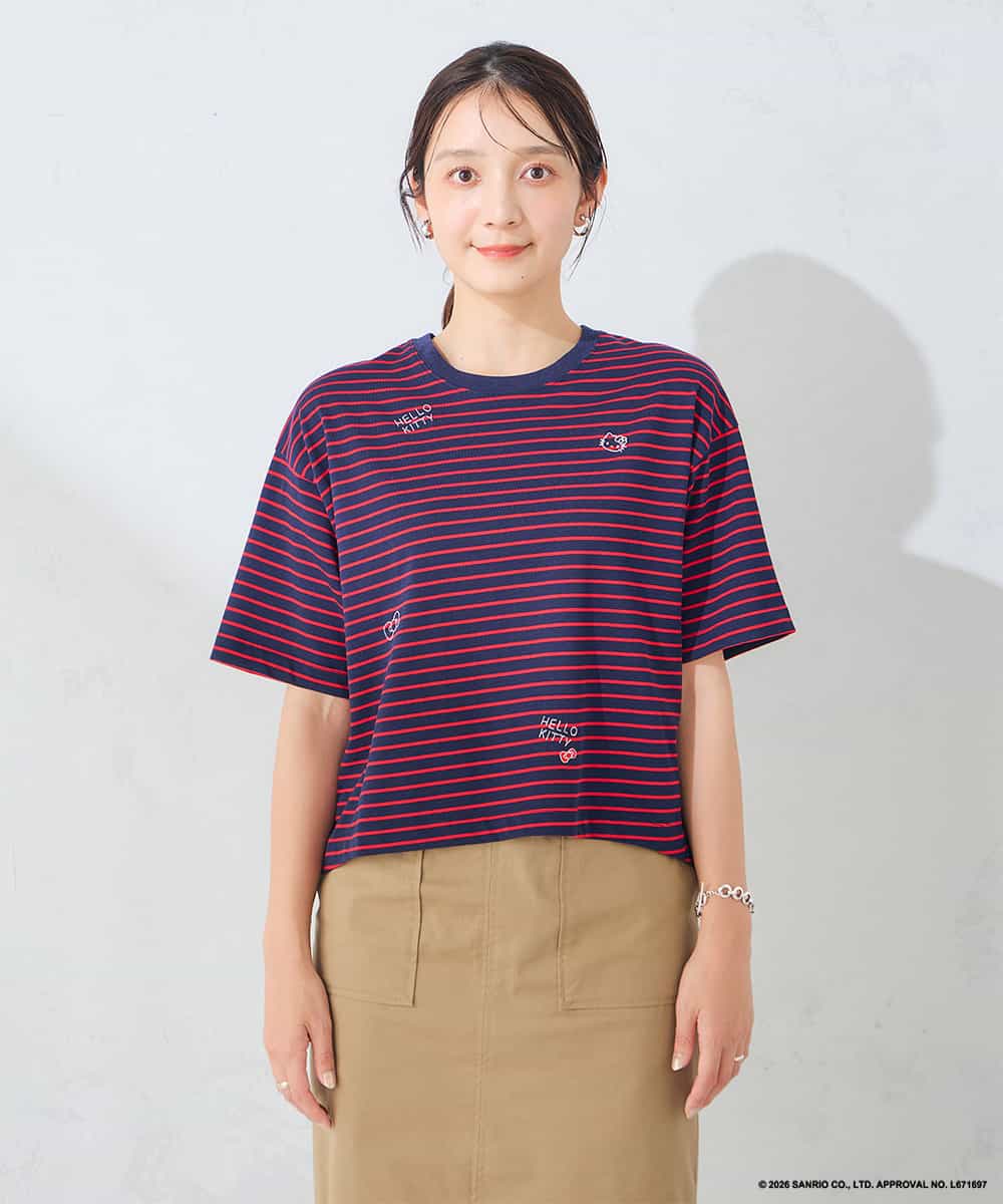 K2KID79049 a.v.v(アー・ヴェ・ヴェ) HELLO KITTY クロップドTシャツ ホワイト