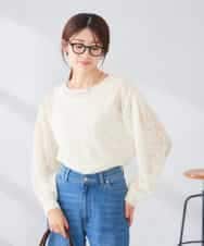 K2KJD19049 a.v.v(アー・ヴェ・ヴェ) シアーフラワージャガードトップス アイボリー