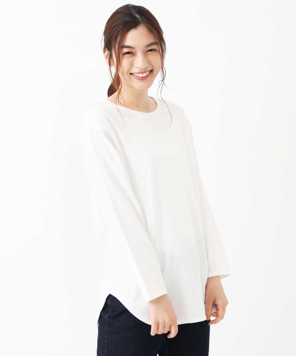 K2KJJ10029 a.v.v(アー・ヴェ・ヴェ) 【抗菌/防臭】ラウンドヘムロングスリーブＴシャツ ボーダー柄