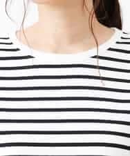 K2KJJ10029 a.v.v(アー・ヴェ・ヴェ) 【抗菌/防臭】ラウンドヘムロングスリーブＴシャツ ボーダー柄