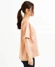 K2KJM24044 a.v.v(アー・ヴェ・ヴェ) サテンTシャツライクブラウス オレンジベージュ