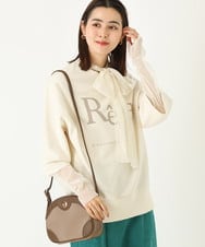 K2KJP13034 a.v.v(アー・ヴェ・ヴェ) ボウタイ付ドットメッシュシアートップス ホワイト