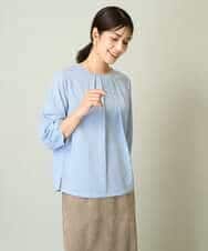 タックスリーブストライプトップス(カットソー・Tシャツ