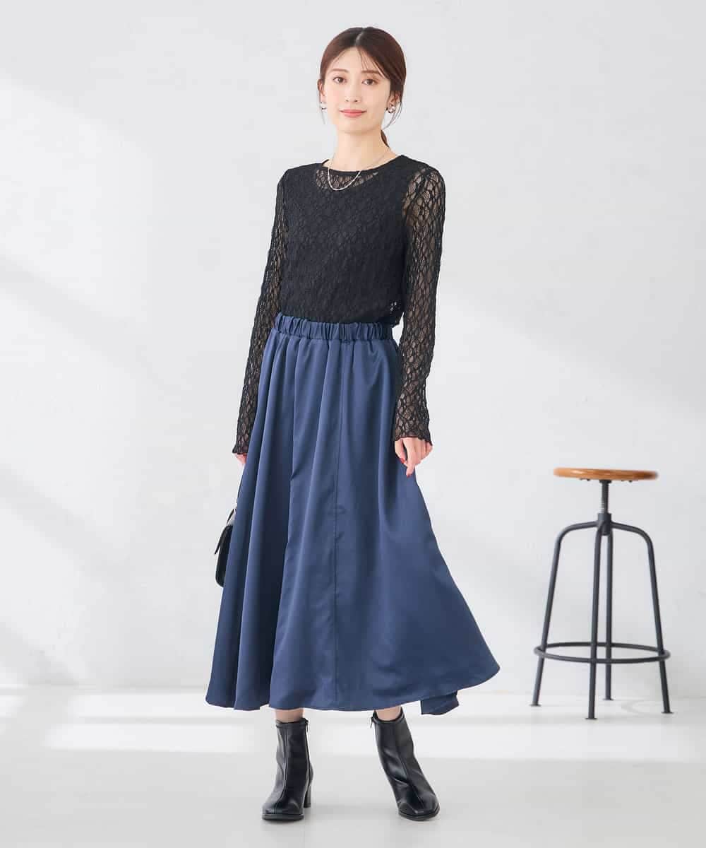 K2KKD04035 a.v.v(アー・ヴェ・ヴェ) ストレッチ レース トップス アイボリー