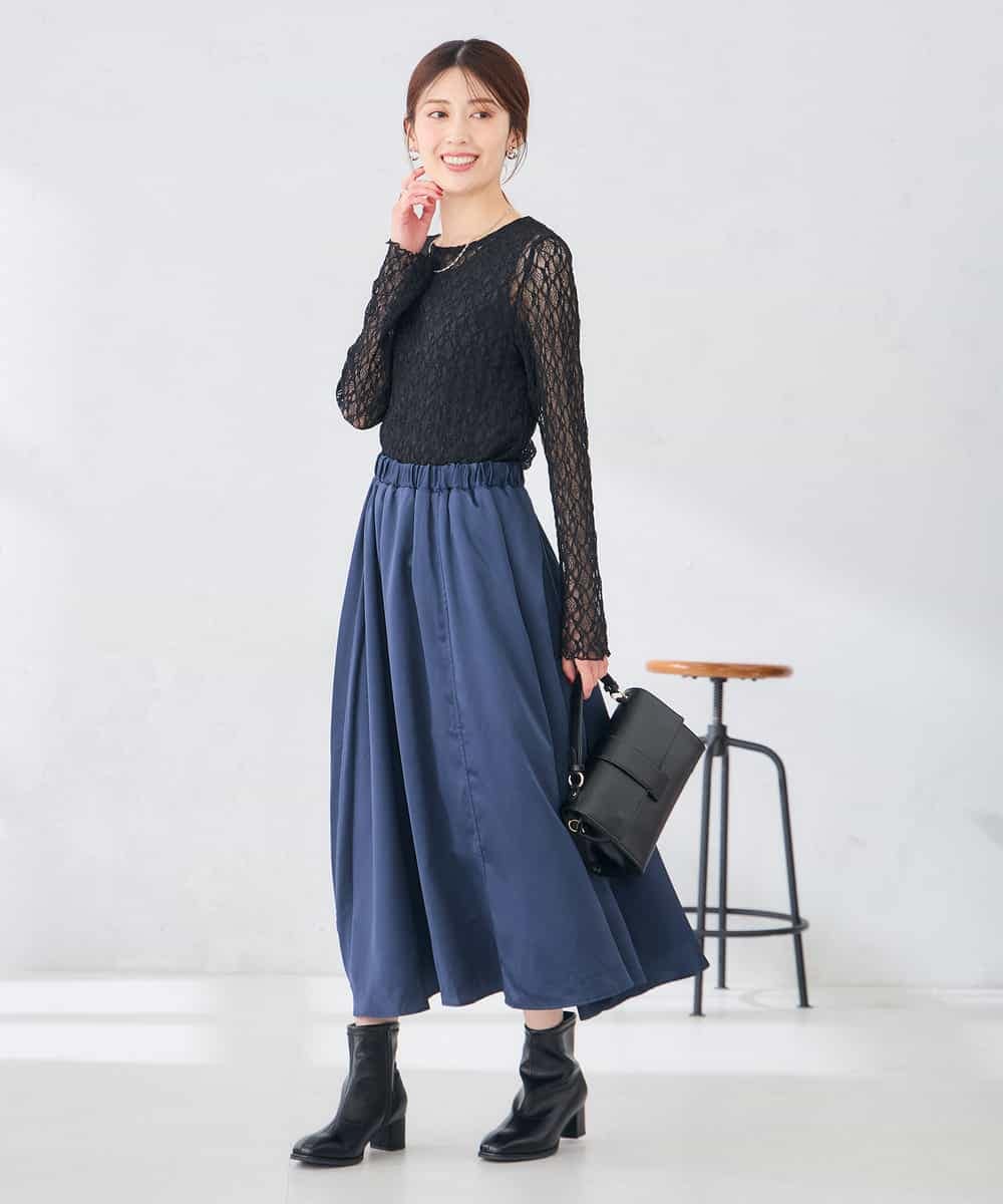 K2KKD04035 a.v.v(アー・ヴェ・ヴェ) ストレッチ レース トップス アイボリー