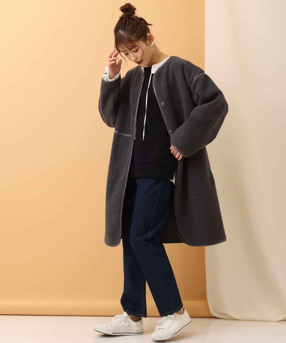 K2KKJ33039 a.v.v(アー・ヴェ・ヴェ) 【洗える / 人気商品に新色追加！】ダンボールサイドZIPプルオーバー ラベンダー
