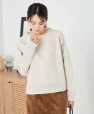 K2KLA41044 a.v.v(アー・ヴェ・ヴェ) ラメ裏起毛タックスリーブスウェット グレージュ