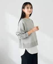 K2KLA41044 a.v.v(アー・ヴェ・ヴェ) ラメ裏起毛タックスリーブスウェット グレー