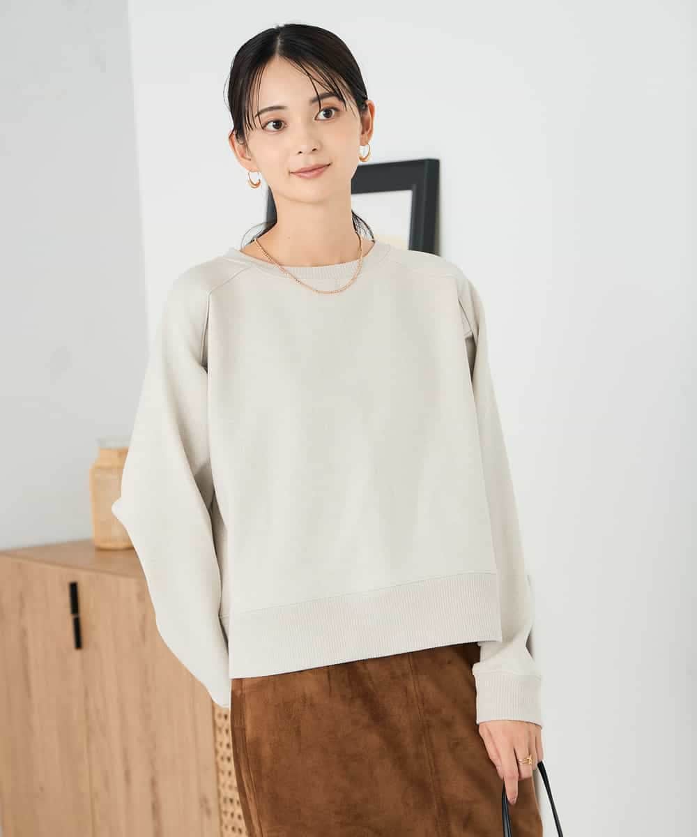 K2KLA41044 a.v.v(アー・ヴェ・ヴェ) ラメ裏起毛タックスリーブスウェット グレー