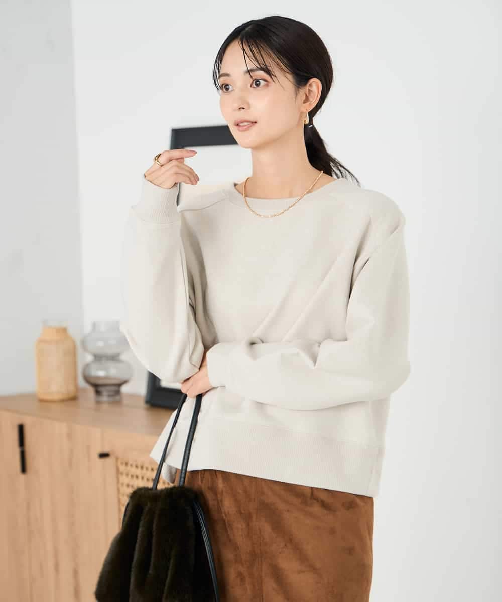 K2KLA41044 a.v.v(アー・ヴェ・ヴェ) ラメ裏起毛タックスリーブスウェット グレー