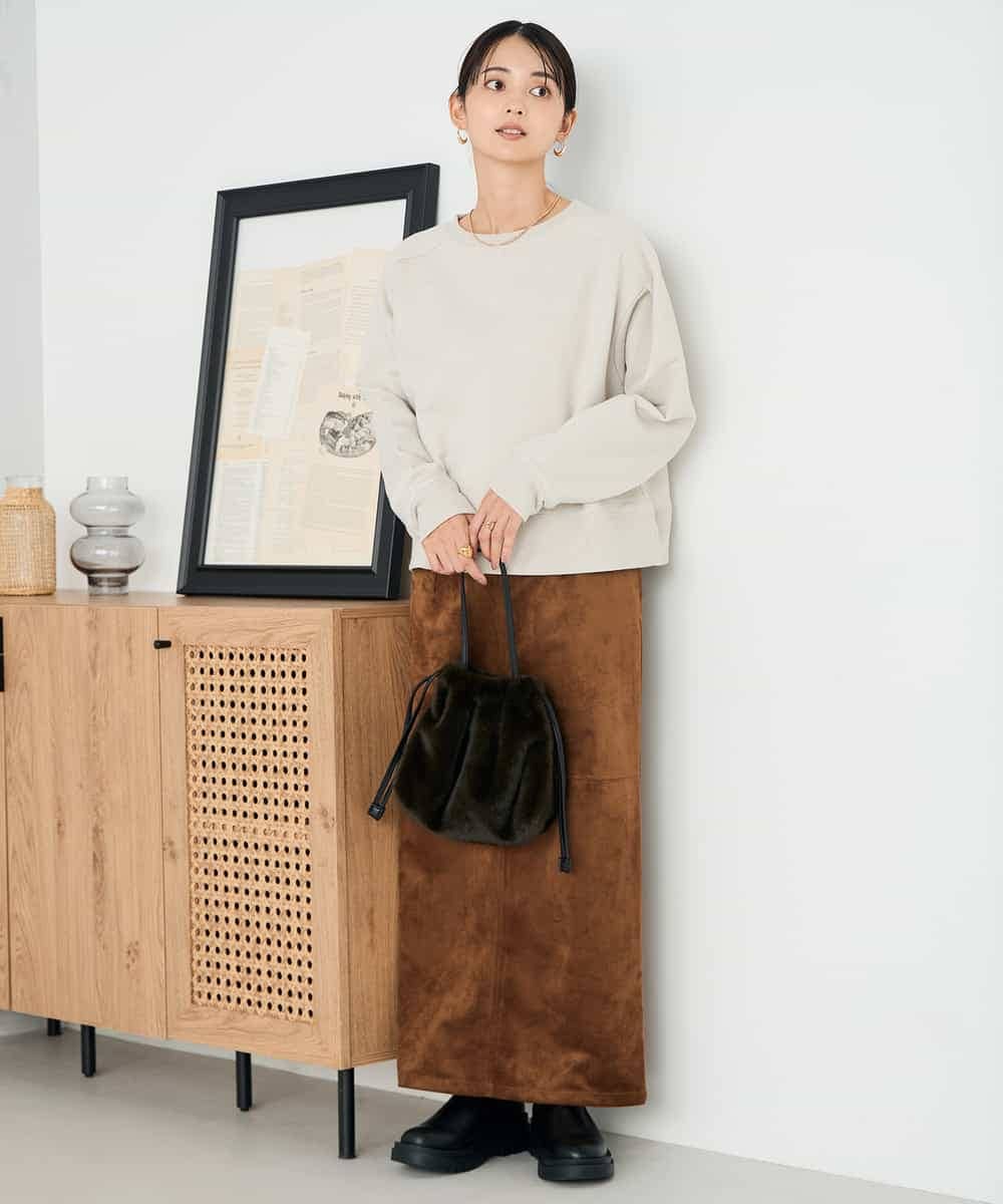 K2KLA41044 a.v.v(アー・ヴェ・ヴェ) ラメ裏起毛タックスリーブスウェット グレー