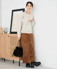 K2KLA41044 a.v.v(アー・ヴェ・ヴェ) ラメ裏起毛タックスリーブスウェット グレー