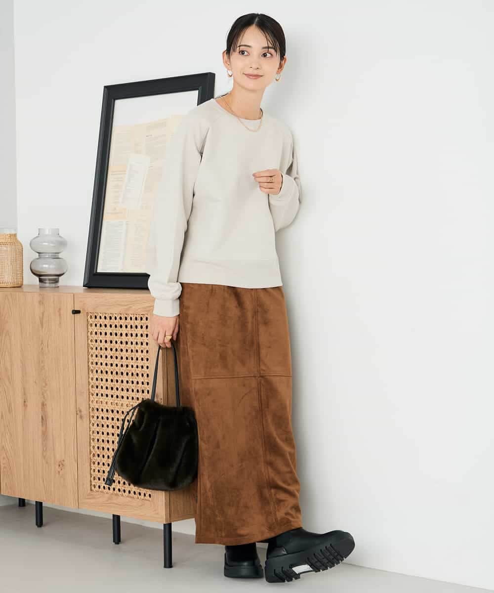 K2KLA41044 a.v.v(アー・ヴェ・ヴェ) ラメ裏起毛タックスリーブスウェット グレー