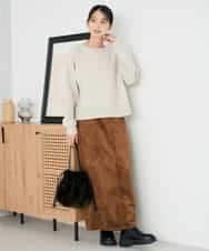 K2KLA41044 a.v.v(アー・ヴェ・ヴェ) ラメ裏起毛タックスリーブスウェット グレー