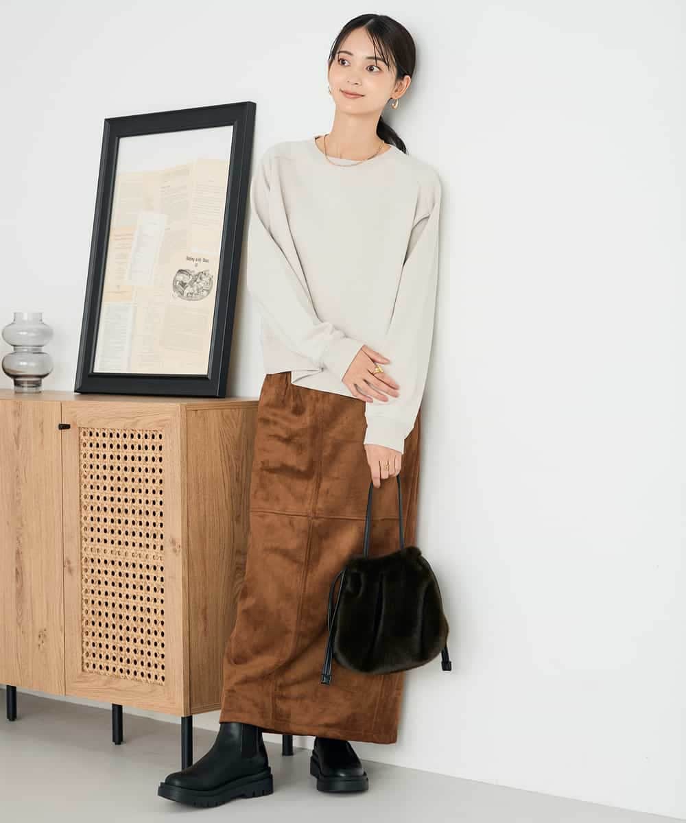 K2KLA41044 a.v.v(アー・ヴェ・ヴェ) ラメ裏起毛タックスリーブスウェット グレー