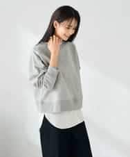 K2KLA41044 a.v.v(アー・ヴェ・ヴェ) ラメ裏起毛タックスリーブスウェット グレー