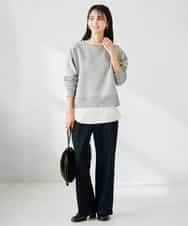 K2KLA41044 a.v.v(アー・ヴェ・ヴェ) ラメ裏起毛タックスリーブスウェット グレー