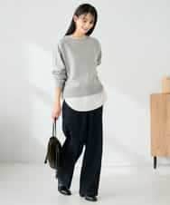 K2KLA41044 a.v.v(アー・ヴェ・ヴェ) ラメ裏起毛タックスリーブスウェット グレー