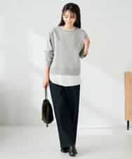 K2KLA41044 a.v.v(アー・ヴェ・ヴェ) ラメ裏起毛タックスリーブスウェット グレー