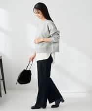 K2KLA41044 a.v.v(アー・ヴェ・ヴェ) ラメ裏起毛タックスリーブスウェット グレー