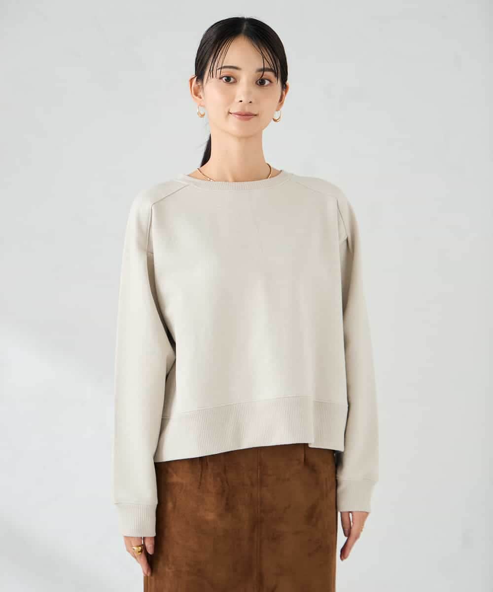 K2KLA41044 a.v.v(アー・ヴェ・ヴェ) ラメ裏起毛タックスリーブスウェット グレー