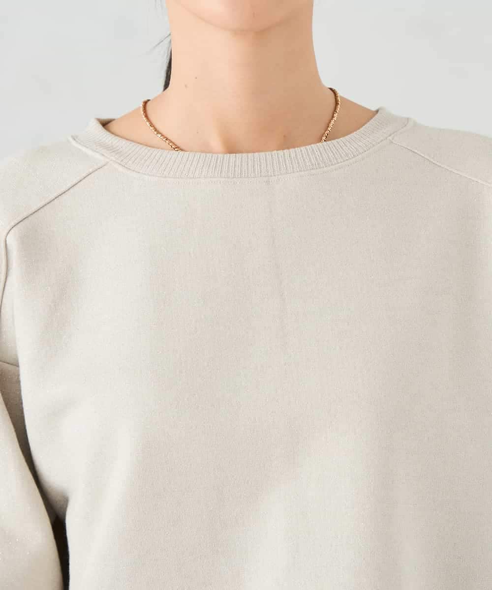 K2KLA41044 a.v.v(アー・ヴェ・ヴェ) ラメ裏起毛タックスリーブスウェット グレー