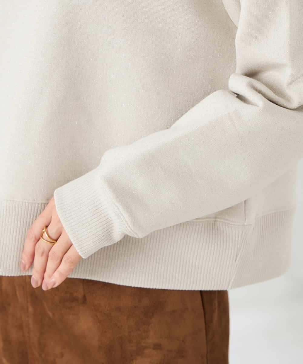 K2KLA41044 a.v.v(アー・ヴェ・ヴェ) ラメ裏起毛タックスリーブスウェット グレー