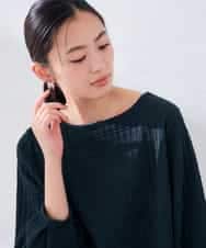 K2KLD30049 a.v.v(アー・ヴェ・ヴェ) チェック柄 フクレ ジャガード プルオーバー ネイビー