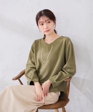 K2KLD37039 a.v.v(アー・ヴェ・ヴェ) リップル Vネック プルオーバー カーキ