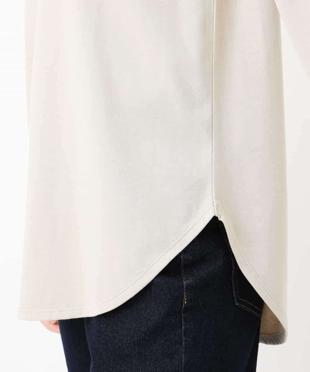 K2KLJ42029 a.v.v(アー・ヴェ・ヴェ) 【洗える/レイヤードスタイルに最適】ラウンドヘムロングスリーブロゴTシャツ ベージュ