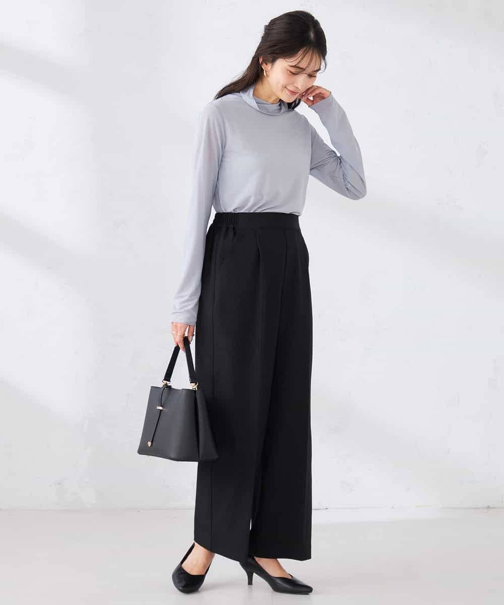 K2KTD05029 a.v.v(アー・ヴェ・ヴェ) シアーハイネックカットソー ライトブルー