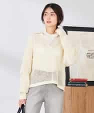 K2KTD05029 a.v.v(アー・ヴェ・ヴェ) シアーハイネックカットソー ライトブルー