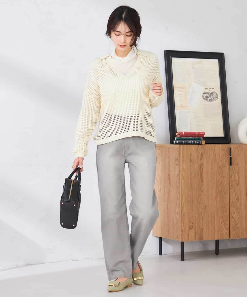 K2KTD05029 a.v.v(アー・ヴェ・ヴェ) シアーハイネックカットソー ライトブルー