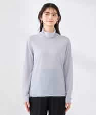 K2KTD05029 a.v.v(アー・ヴェ・ヴェ) シアーハイネックカットソー ライトブルー